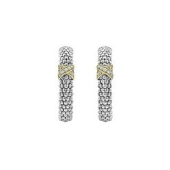 Diamonds<LAGOS Small X Diamond Caviar Hoop Earrings