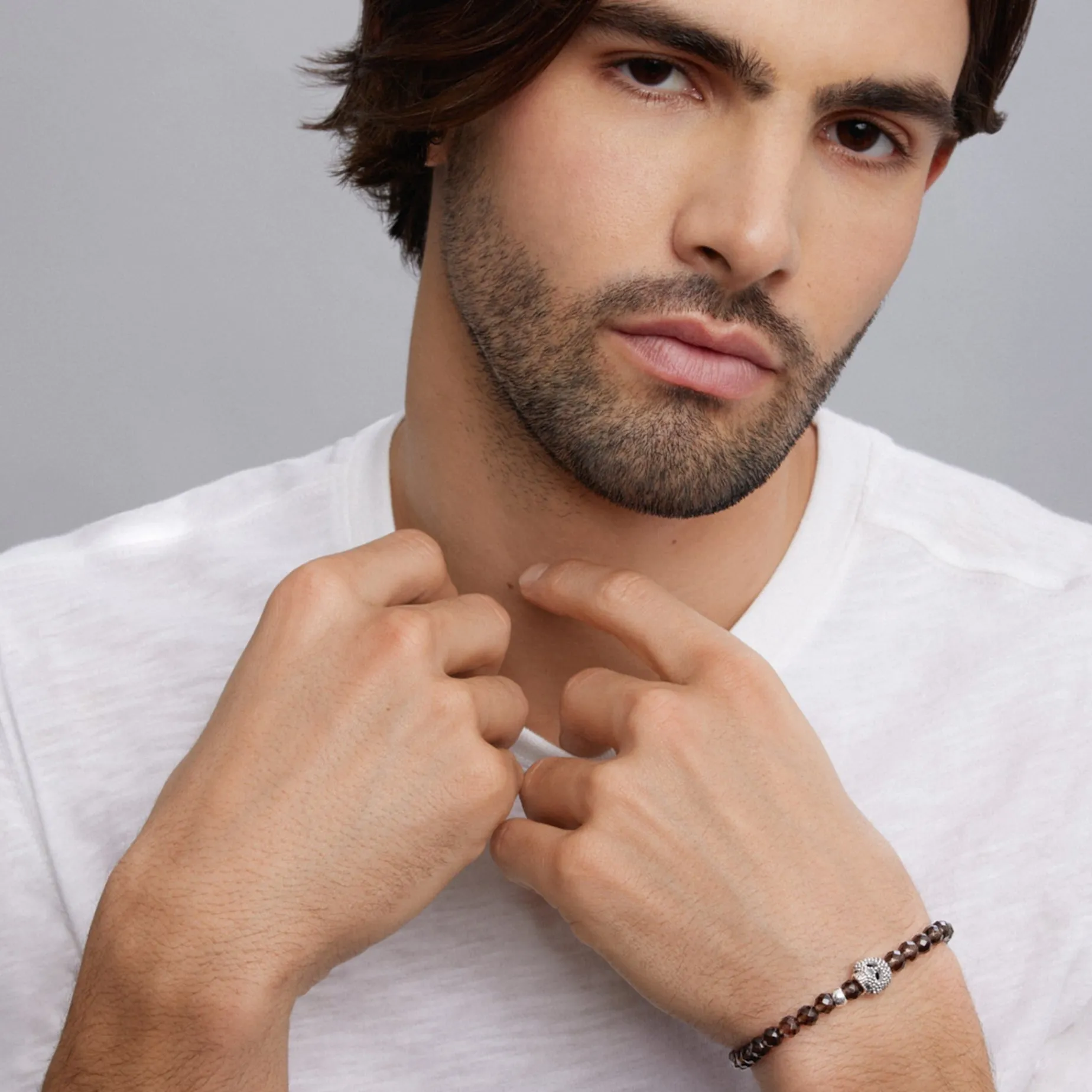 Bracelets<LAGOS Smokey Quartz Skull Bracelet