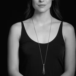 Silver<LAGOS Smooth Drop Pendant Necklace