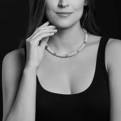 Silver<LAGOS Smooth Silver Station Ceramic Beaded Necklace