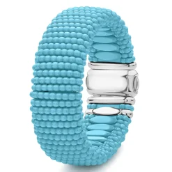 Silver<LAGOS Statement Ceramic Caviar Bracelet | 23Mm