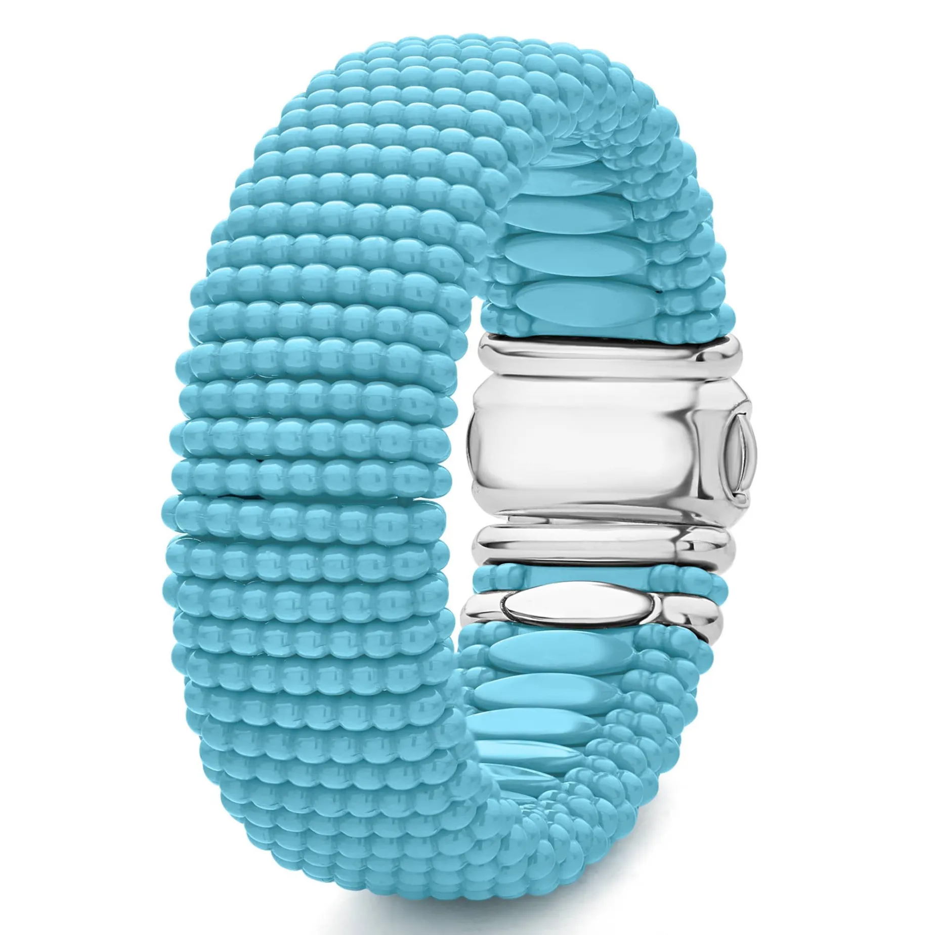 Silver<LAGOS Statement Ceramic Caviar Bracelet | 23Mm