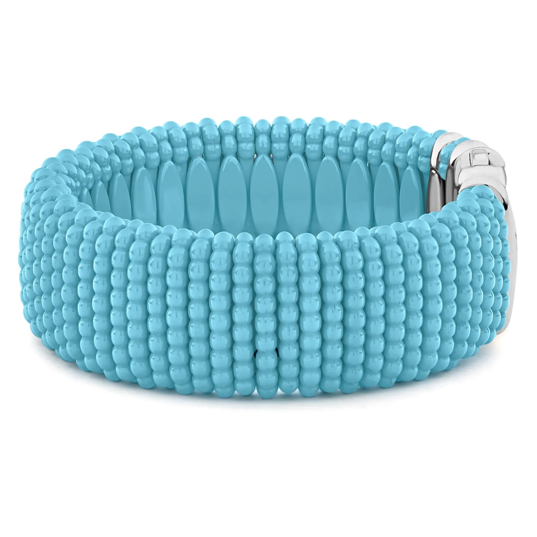 Silver<LAGOS Statement Ceramic Caviar Bracelet | 23Mm