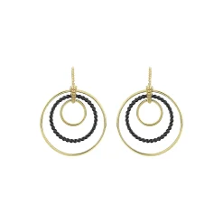 Gold<LAGOS Statement 18K Gold And Ceramic Circle Drop Earrings