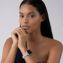 Diamonds<LAGOS Sterling Silver Full Diamond Watch Bracelet-38-45Mm