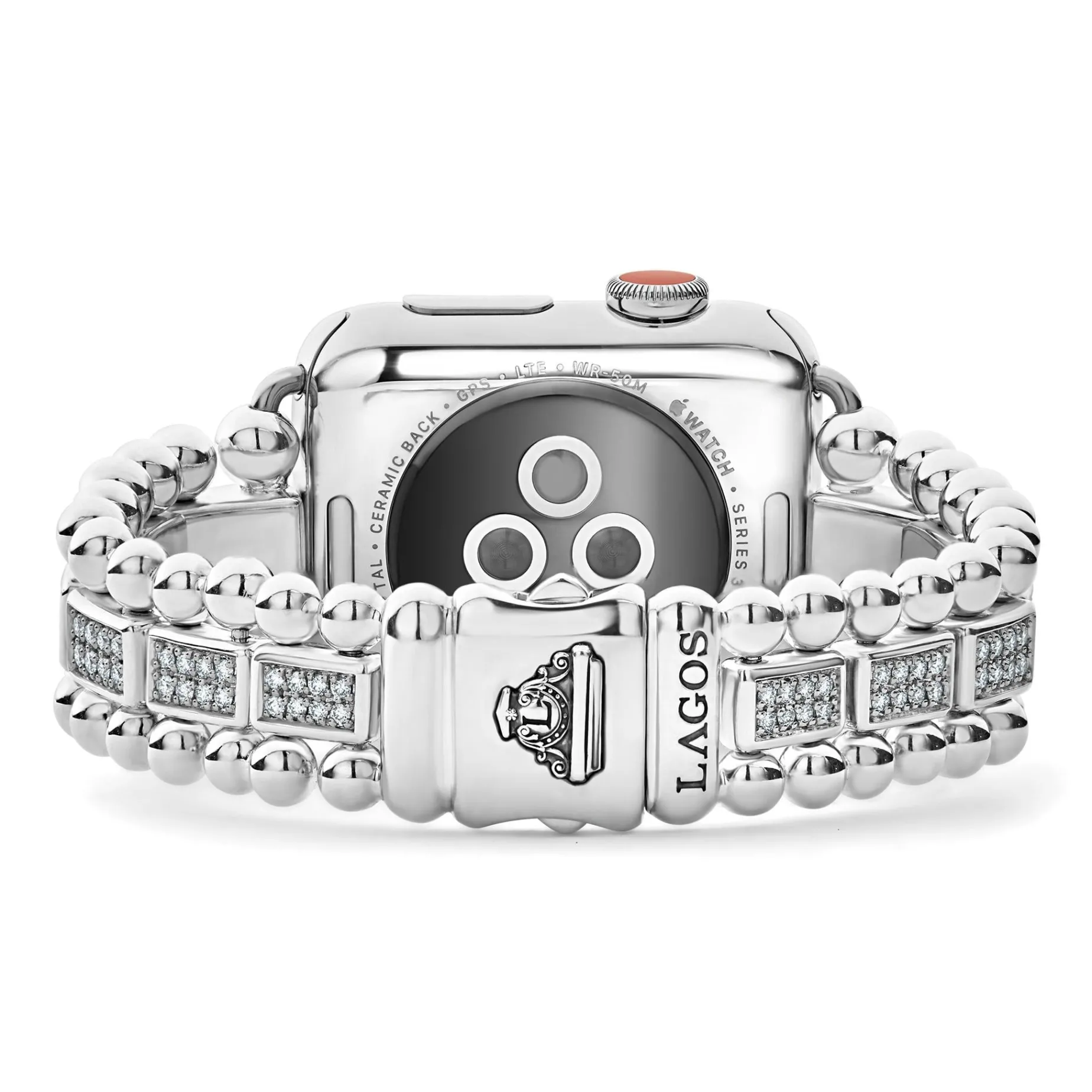 Diamonds<LAGOS Sterling Silver Full Diamond Watch Bracelet-38-45Mm