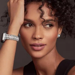 Diamonds<LAGOS Sterling Silver Full Diamond Watch Bracelet-38-45Mm