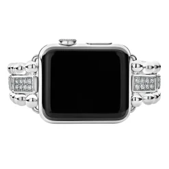 Watch Bracelets<LAGOS Sterling Silver Half Diamond Watch Bracelet-38-45Mm