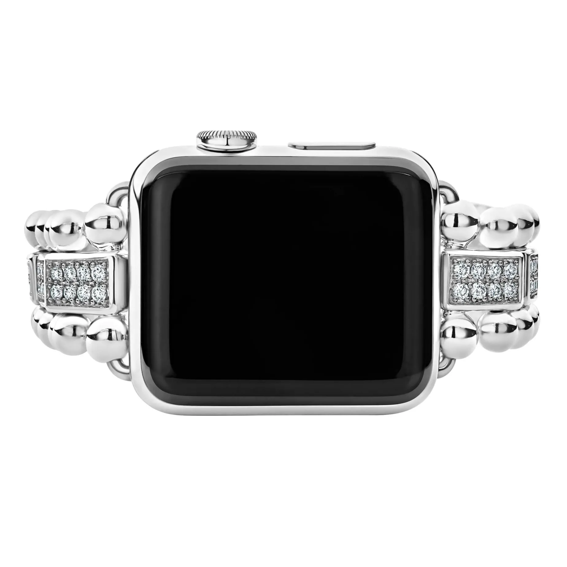 Watch Bracelets<LAGOS Sterling Silver Half Diamond Watch Bracelet-38-45Mm