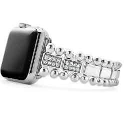 Diamonds<LAGOS Sterling Silver Half Diamond Watch Bracelet-38-45Mm