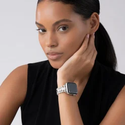 Diamonds<LAGOS Sterling Silver Half Diamond Watch Bracelet-38-45Mm