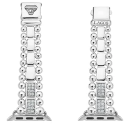 Silver<LAGOS Sterling Silver Half Diamond Watch Bracelet-38-45Mm