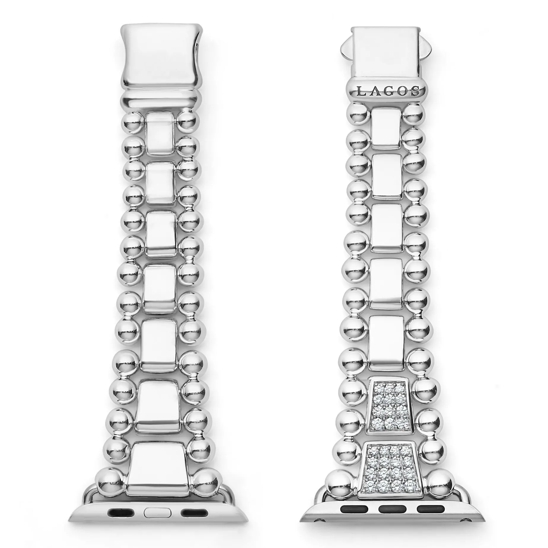 Diamonds<LAGOS Sterling Silver Half Diamond Watch Bracelet-42-49Mm