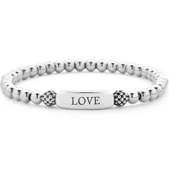 Silver<LAGOS Stretch Bead Love Bracelet