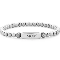 Silver<LAGOS Stretch Bead Mom Bracelet