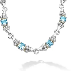 Gemstones<LAGOS Swiss Blue Topaz Caviar Necklace