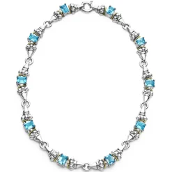 Gemstones<LAGOS Swiss Blue Topaz Caviar Necklace