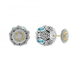 Gemstones<LAGOS Swiss Blue Topaz Earring Backs