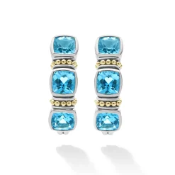 Gemstones<LAGOS Swiss Blue Topaz Hoop Earrings