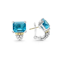 Gemstones<LAGOS Swiss Blue Topaz Huggie Earring