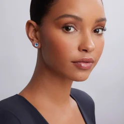 Gemstones<LAGOS Swiss Blue Topaz Stud Earrings