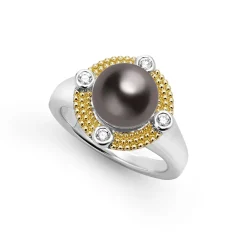 Diamonds<LAGOS Tahitian Black Pearl Diamond Ring