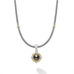 Diamonds<LAGOS Tahitian Black Pearl Diamond Caviar Necklace