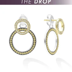 Diamonds<LAGOS The Drop Double Circle Diamond Drop Earrings