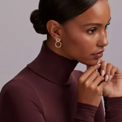 Diamonds<LAGOS The Drop Double Circle Diamond Drop Earrings