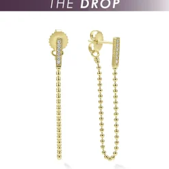 Gold<LAGOS The Drop 18K Gold And Diamond Drop Earrings