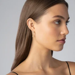 Diamonds<LAGOS Thin Two-Tone Caviar X Diamond Hoop