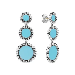 Gemstones<LAGOS Three Ceramic Circle Drop Earrings
