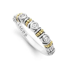 Diamonds<LAGOS Three Diamond Stacking Ring