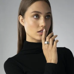 Diamonds<LAGOS Three Station Ceramic Caviar Diamond Ring