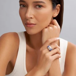 Diamonds<LAGOS Three Station Ceramic Caviar Diamond Ring