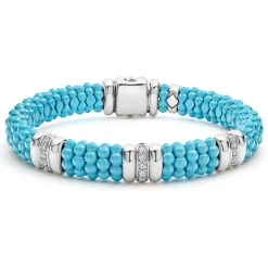 Diamonds<LAGOS Three Station Ceramic Diamond Bracelet | 9Mm