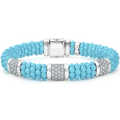 Diamonds<LAGOS Three Station Ceramic Diamond Bracelet | 9Mm