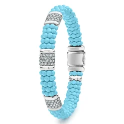 Diamonds<LAGOS Three Station Ceramic Diamond Bracelet | 9Mm