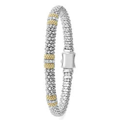 Caviar Bracelets<LAGOS Three Station Diamond Caviar Bracelet | 6Mm
