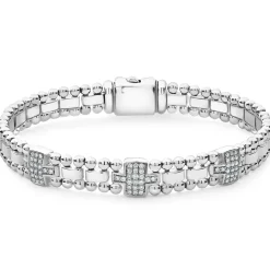 Link Bracelets<LAGOS Three Station Diamond Link Bracelet