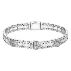 Link Bracelets<LAGOS Three Station Diamond Link Bracelet