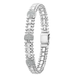 Link Bracelets<LAGOS Three Station Diamond Link Bracelet