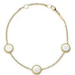 Gold<LAGOS Three Station Round Mother Of Pearl Bracelet