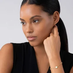 Gold<LAGOS Three Station Round Mother Of Pearl Bracelet