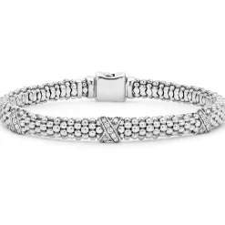 Diamonds<LAGOS Three Station Silver X Diamond Bracelet | 6Mm