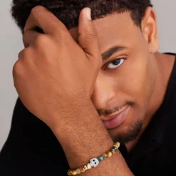 Bracelets<LAGOS Tigereye Skull Bracelet