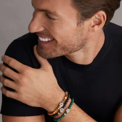 Bracelets<LAGOS Tigereye Skull Bracelet