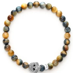 Gemstones<LAGOS Tigereye Skull Bracelet