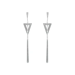 Silver<LAGOS Triangle Circle Drop Earrings