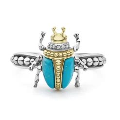 Gemstones<LAGOS Turquoise Beetle Diamond Ring